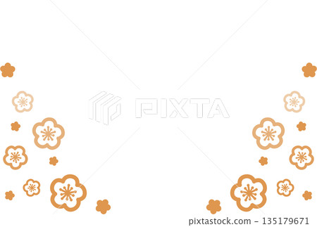Simple illustration background material of two kinds of pale orange flowers Simple illustration background material of two kinds of pale orange flowers 135179671