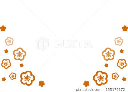 Simple illustration background material of two kinds of orange flowers Simple illustration background material of two kinds of orange flowers 135179672