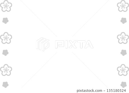Gray simple flower line frame Gray simple flower line frame 135180324