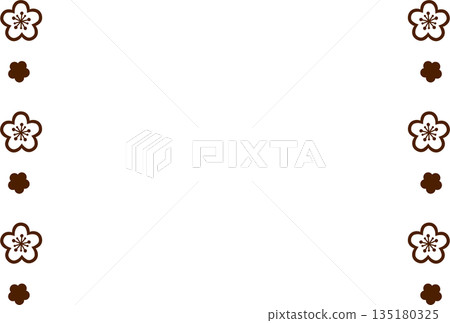 Brown simple flower line frame 135180325