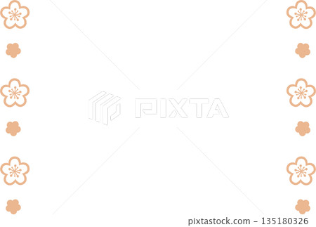 淺橙色簡約花卉線條邊框 淺橙色簡約花卉線條邊框 135180326