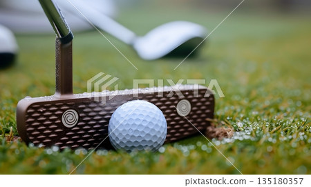 高爾夫球靠近球洞 135180357