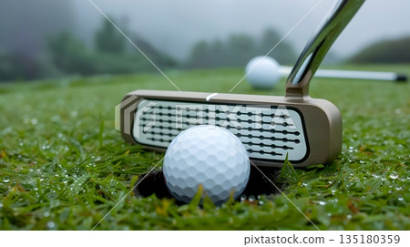 高爾夫球靠近球洞 135180359