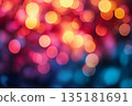 Festive Abstract Bokeh Background in Bright Neon Colors 135181691