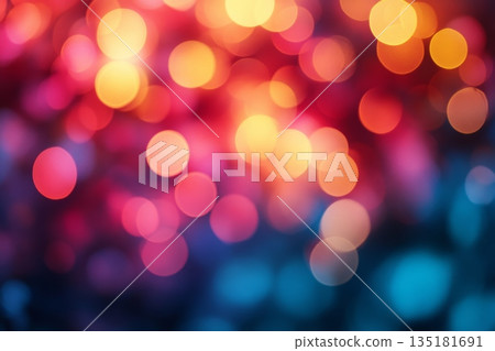 Festive Abstract Bokeh Background in Bright Neon Colors Festive Abstract Bokeh Background in Bright Neon Colors 135181691