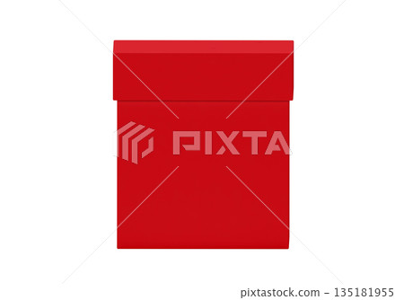 Red box isolated on white background. Bright product package for design Red box isolated on white background. Bright product package for design 135181955