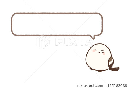 One-line message: Long-tailed tit and speech bubble (angry) One-line message: Long-tailed tit and speech bubble (angry) 135182088