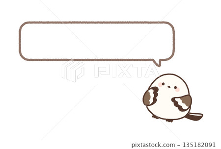 A short message: Long-tailed tit and speech bubble (whisper) A short message: Long-tailed tit and speech bubble (whisper) 135182091