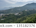 Aerial view Mountain Viewpoint of Bastia in the north of Corsica island - Genoese city overlooking the Mediterranean Sea 135182376