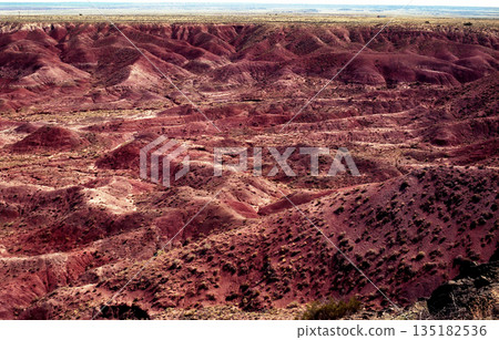 Barren Hostile Landscape Painted Desert Northern Arizona Barren Hostile Landscape Painted Desert Northern Arizona 135182536
