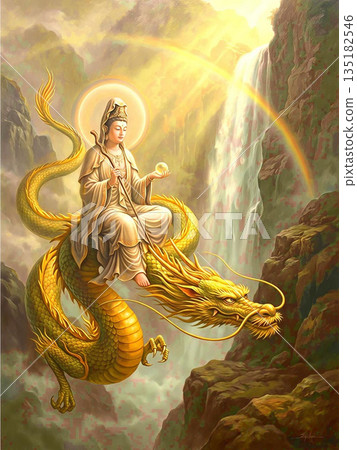 Golden Dragon and Dragon-Headed Kannon Golden Dragon and Dragon-Headed Kannon 135182546
