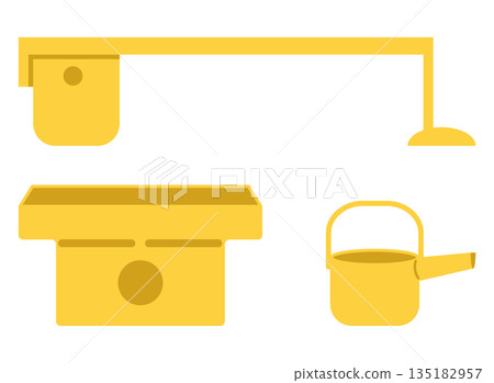 Illustration set of three court ladies' belongings Illustration set of three court ladies' belongings 135182957
