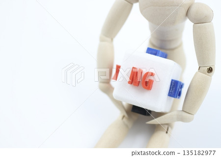 The drawing doll's lonely struggle with the "NG" sign 135182977