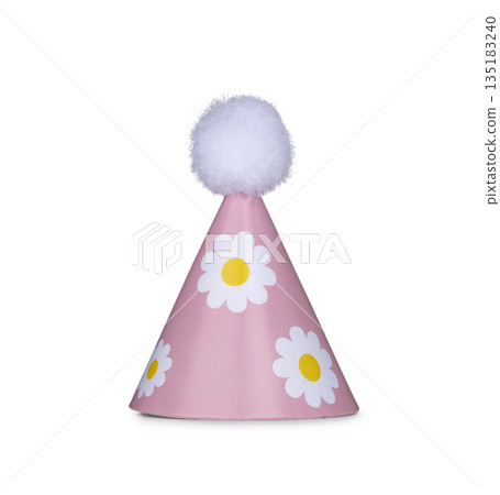 Real photo of party hat on white background Real photo of party hat on white background 135183240