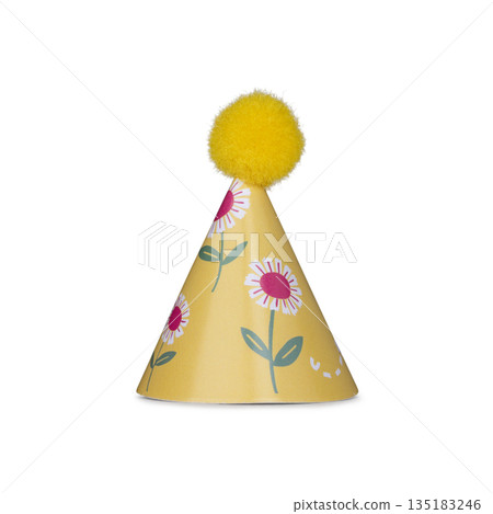 Real photo of party hat on white background Real photo of party hat on white background 135183246