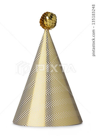 Real photo of party hat on white background Real photo of party hat on white background 135183248