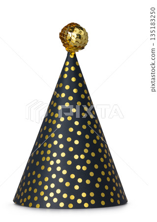Real photo of party hat on white background Real photo of party hat on white background 135183250