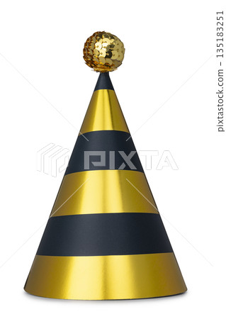 Real photo of party hat on white background Real photo of party hat on white background 135183251