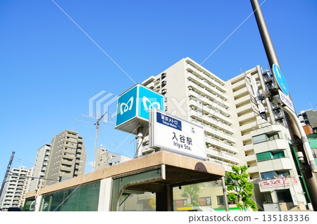 Iriya Station on the Tokyo Metro Hibiya Line and surrounding area 135183336