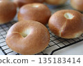 Delicious looking bagels 135183414