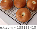Freshly baked home bakery bagels 135183415