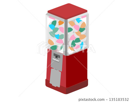 Illustration of a retro Showa-era gachapon machine 135183532