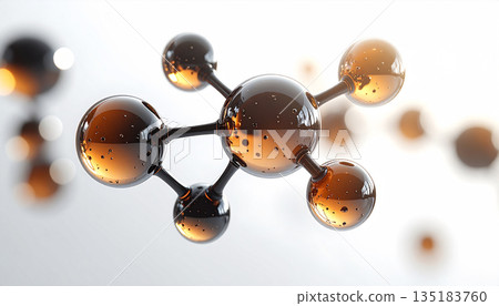 琥珀分子結構圖 | 咖啡因、視黃醇和穀胱甘肽等高級美容成分 135183760