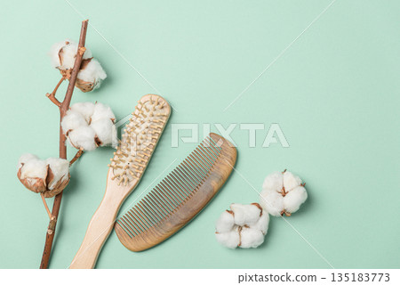 Eco-Friendly Personal Care Flatlay with Cotton and Bamboo Accessories Eco-Friendly Personal Care Flatlay with Cotton and Bamboo Accessories 135183773