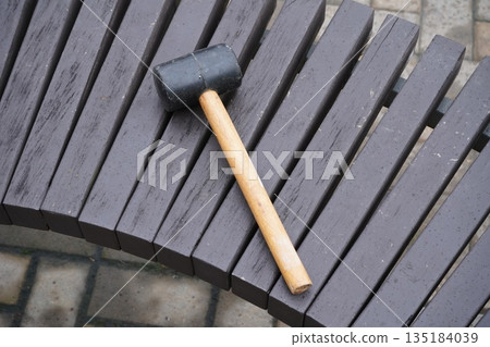 Hammer with a plastic rubber head 135184039