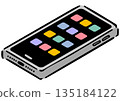Isometric smartphone. Hand drawn isometric. 135184122