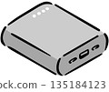 Isometric mobile battery. Hand drawn isometric. 135184123