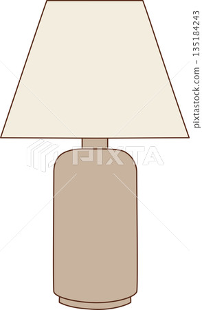 Minimalist Table Lamp Illustration with Beige Base and Cream Shade for Cozy Home Interior Decor Minimalist Table Lamp Illustration with Beige Base and Cream Shade for Cozy Home Interior Decor 135184243