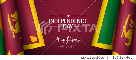 Sri Lanka independence day vector banner, greeting card 135184463