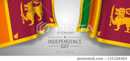 Sri Lanka happy independence day greeting card, banner with template text vector illustration 135184464