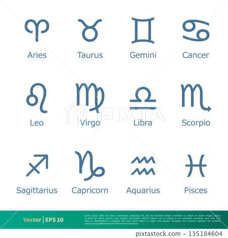 Zodiac Sign Icon Vector Logo Template Illustration Design. Vector EPS 10. Zodiac Sign Icon Vector Logo Template Illustration Design. Vector EPS 10. 135184604