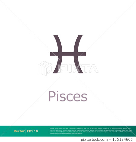 Pisces - Zodiac Sign Icon Vector Logo Template Illustration Design. Vector EPS 10. 135184605