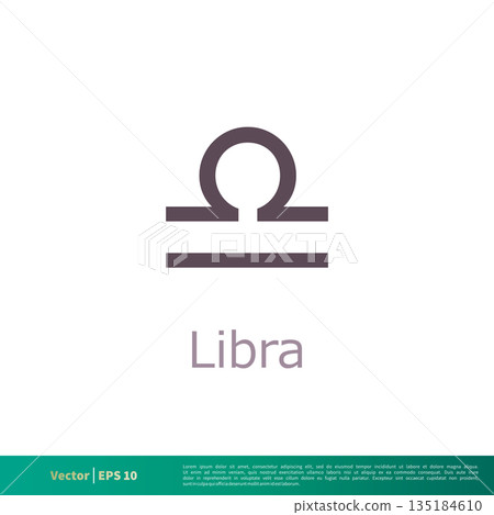 Libra - Zodiac Sign Icon Vector Logo Template Illustration Design. Vector EPS 10. 135184610