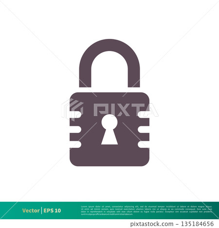 Padlock Icon Vector Logo Template Illustration Design. Vector EPS 10. 135184656