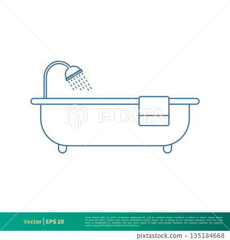 Bathtub Icon Vector Logo Template Illustration Design. Vector EPS 10. Bathtub Icon Vector Logo Template Illustration Design. Vector EPS 10. 135184668