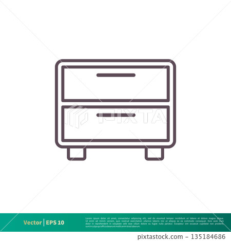 Cabinet Drawer Interior Icon Vector Logo Template Illustration Design. Vector EPS 10. Cabinet Drawer Interior Icon Vector Logo Template Illustration Design. Vector EPS 10. 135184686