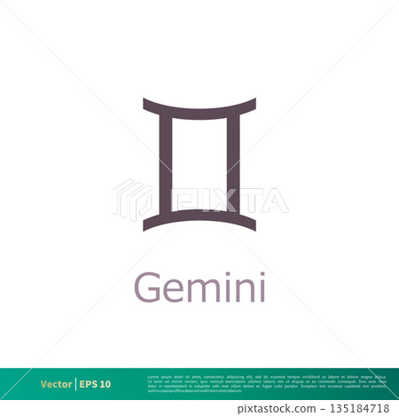 Gemini - Zodiac Sign Icon Vector Logo Template Illustration Design. Vector EPS 10. 135184718
