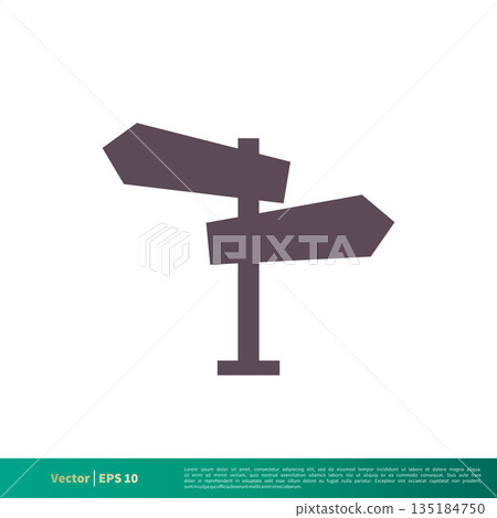 Empty Street Sign Board Icon Vector Logo Template Illustration Design. Vector EPS 10. 135184750