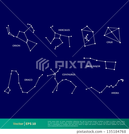Set Constellation Star Icon Vector Logo Template Illustration Design. Vector EPS 10. Set Constellation Star Icon Vector Logo Template Illustration Design. Vector EPS 10. 135184768