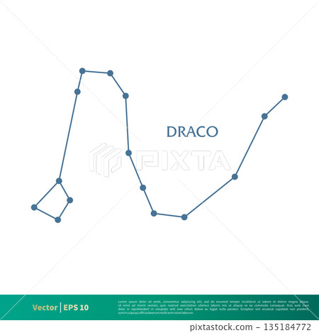 Draco - Constellation Star Icon Vector Logo Template Illustration Design. Vector EPS 10. 135184772