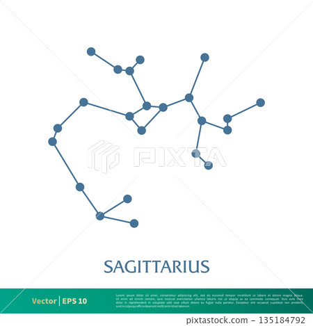Sagittarius - Constellation Star Icon Vector Logo Template Illustration Design. Vector EPS 10. 135184792