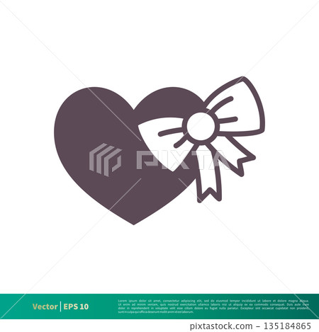 Gift Love Icon Vector Logo Template Illustration Design. Vector EPS 10. Gift Love Icon Vector Logo Template Illustration Design. Vector EPS 10. 135184865