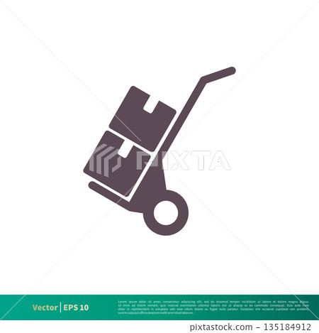 Cargo Cart Icon Vector Logo Template Illustration Design. Vector EPS 10. 135184912