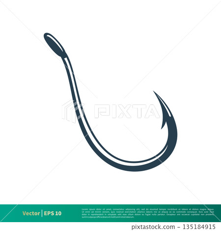Fishhook, Bait Icon Vector Logo Template Illustration Design. Vector EPS 10. 135184915