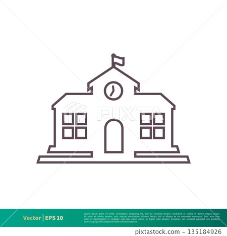 School Building Icon Vector Logo Template Illustration Design. Vector EPS 10. School Building Icon Vector Logo Template Illustration Design. Vector EPS 10. 135184926