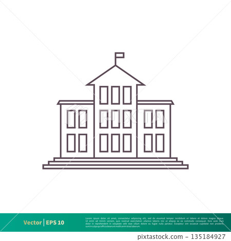 School Building Icon Vector Logo Template Illustration Design. Vector EPS 10. School Building Icon Vector Logo Template Illustration Design. Vector EPS 10. 135184927